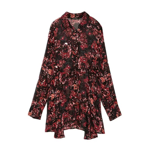 Zara See-trough Flowers Blouse/Tunic - Picture 3 of 4